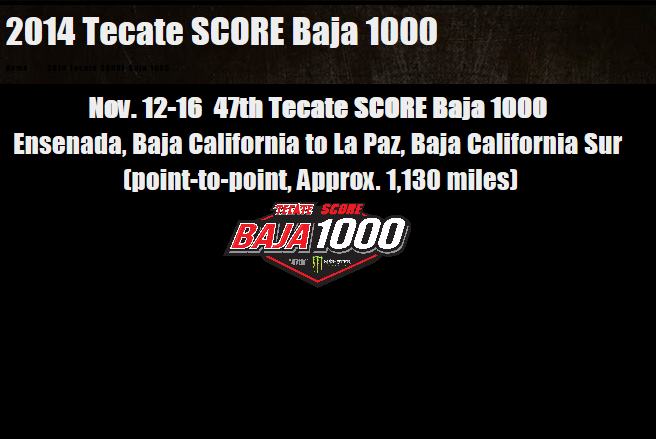 Tecate SCORE Baja 1000 2014